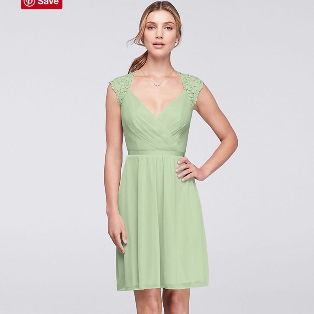 Mint Green Mesh Keyhole Dress